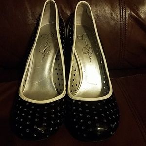 Black & White Jessica Simpson Size 8 Heels